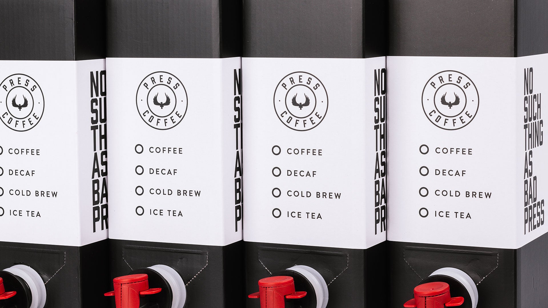 joe to go boxes by press coffee close up
